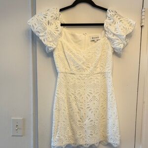 Elliatt White Lace Puff Sleeve Mini Dress